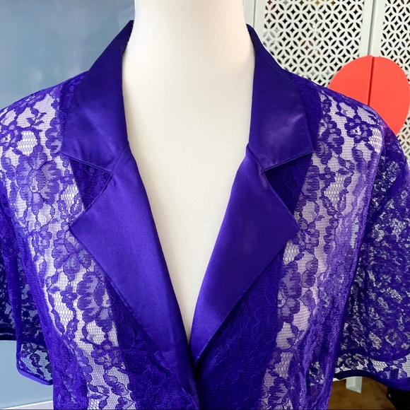 Vintage Victoria’s Secret Purple Satin & Lace Top - Picture 3 of 8